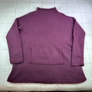 Peruvian Connection Sweater Womens Medium Purple Balie Alpaca Tunic Knit